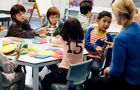 happy kids at elementary school